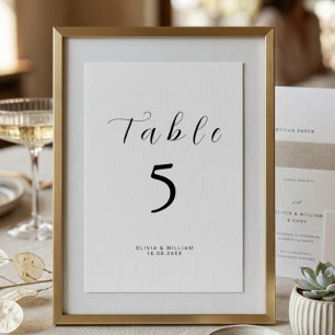 Minimalist Modern Script Table Number