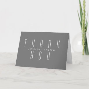 minimalist modern script thank you photo card