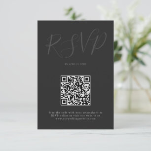 Minimalist modern script typography wedding RSVP card