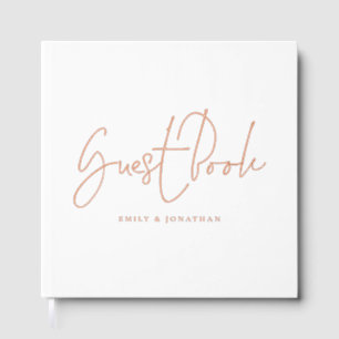 Minimalist Modern Script Wedding Guest Book