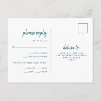 Minimalist Modern Script Wedding Meal Choice RSVP
