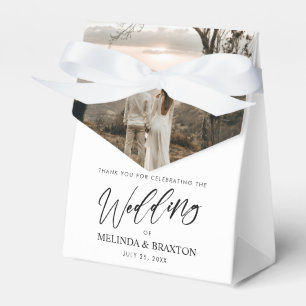 Minimalist Modern Script Wedding Photo Favour Box