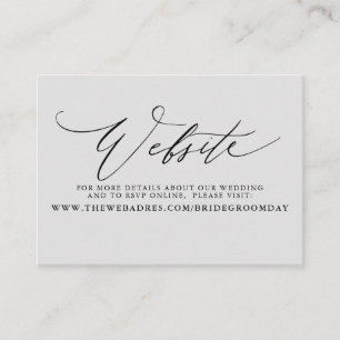 Minimalist Modern Script Wedding Website Card