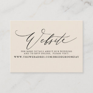Minimalist Modern Script Wedding Website Card
