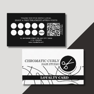 Minimalist Modern Simple Black And White Line Loyalty Card
