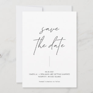 Minimalist Modern Simple Black & White With Photo Save The Date