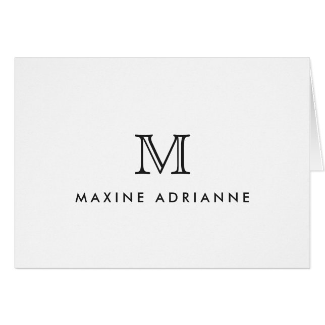 Minimalist Modern Simple Classic Monogram Initial (Front Horizontal)