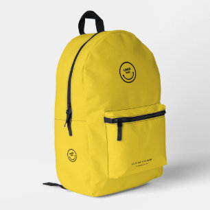 Minimalist Modern Simple Company Logo Yellow Printed Backpack