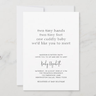 Minimalist Modern Simple Couple Baby Shower Invitation