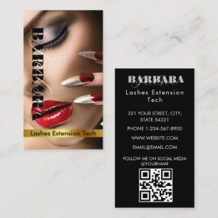 Minimalist Modern Simple Lashes Salon Photo Business Card