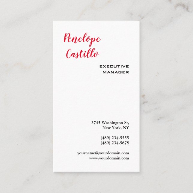 Minimalist Modern Simple Plain Handwritten Business Card (Front)