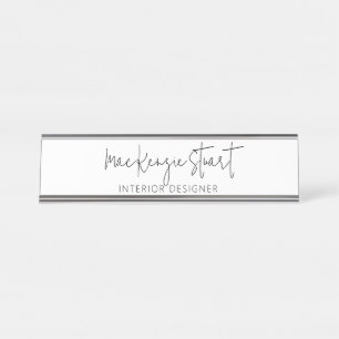 Minimalist Modern Simple Professional Script  Desk Name Plate