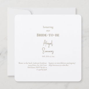 Minimalist Modern Simple Rounded Bridal Shower Invitation