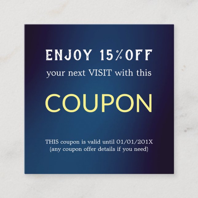 Minimalist Modern Simple Salon  Discount Card (Front)