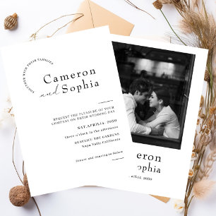 Minimalist Modern Simple Wedding black and white Save The Date
