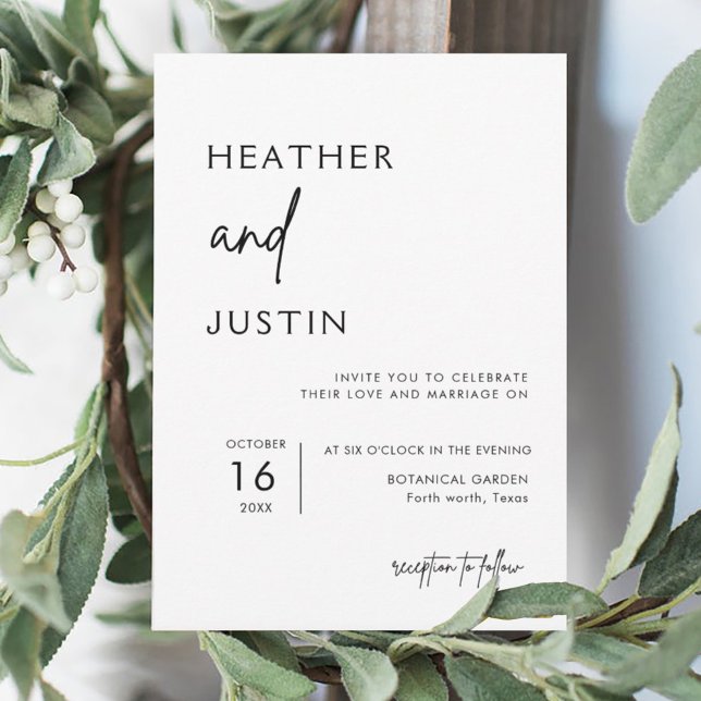 Minimalist Modern Simple Wedding Invitations (Creator Uploaded)