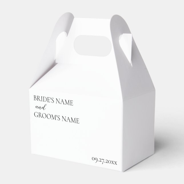 Minimalist Modern Simple Wedding Place Card Favour Box (Front Side)