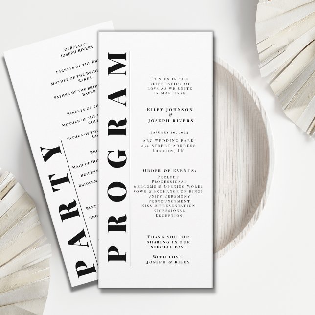 Minimalist modern simple wedding programs (Creator Uploaded)