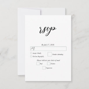 Minimalist Modern Simple Wedding RSVP Card
