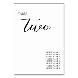 Minimalist Modern Simple Wedding Table Number