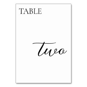 Minimalist Modern Simple Wedding Table Number