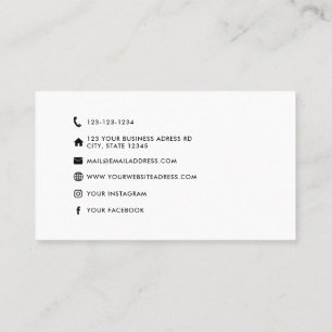 Minimalist Modern Social Media Icons Custom logo Business Card