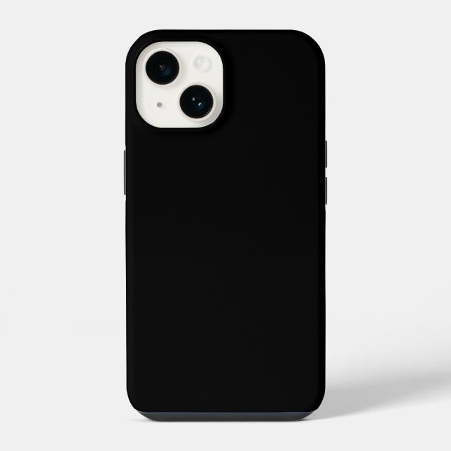 Minimalist Modern Solid Black iPhone Case (Back)