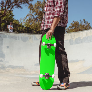 Minimalist Modern Solid Line Green Colour Skateboard
