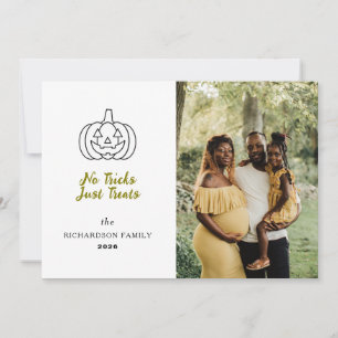 Minimalist Modern Spooky Happy Halloween 1 Photo Holiday Card