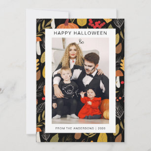 Minimalist Modern Spooky Happy Halloween 1 Photo Holiday Card