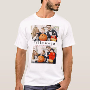 Minimalist Modern Spooky Happy Halloween 2 Photo T-Shirt
