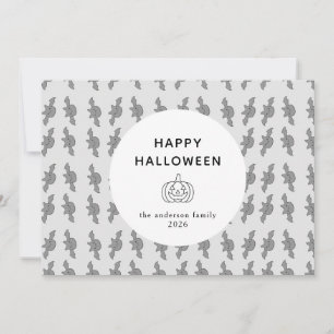 Minimalist Modern Spooky Happy Halloween 3 Photo Holiday Card