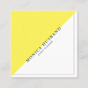 Minimalist Modern Square Business Cards   Yellow