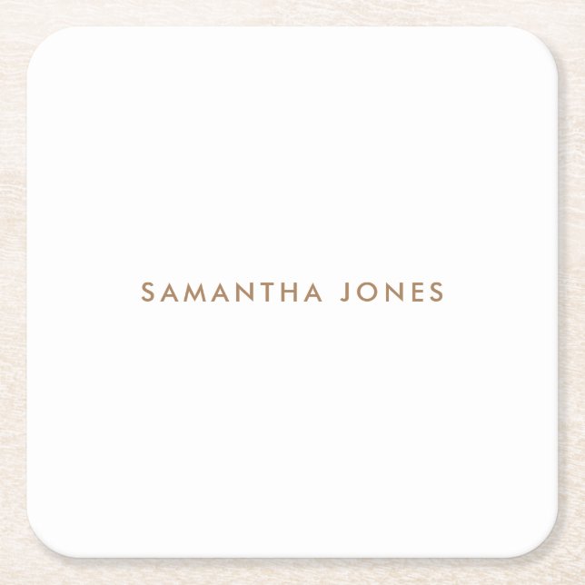 Minimalist Modern Square Paper Coaster (Front)