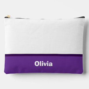 Minimalist Modern Stripe Name or Monogram Accessory Pouch