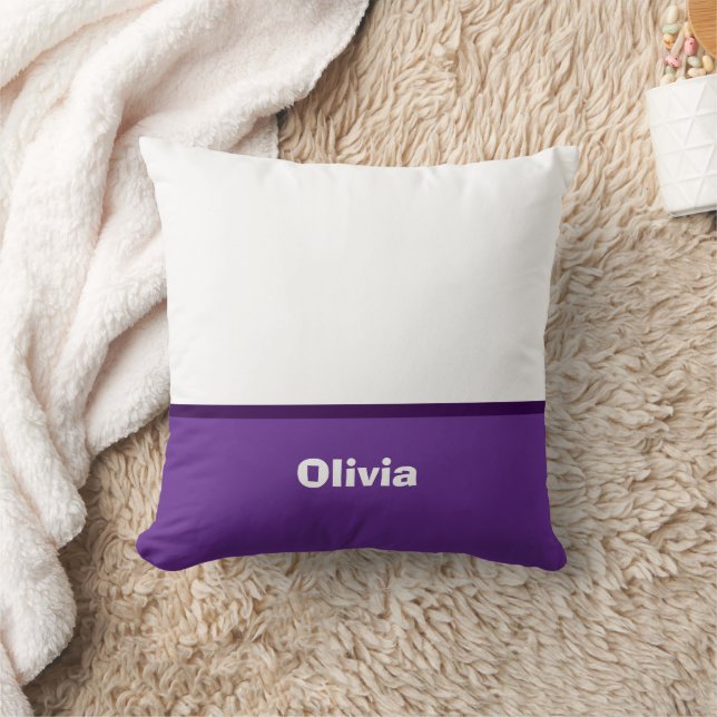 Minimalist Modern Stripe Name or Monogram Cushion (Blanket)