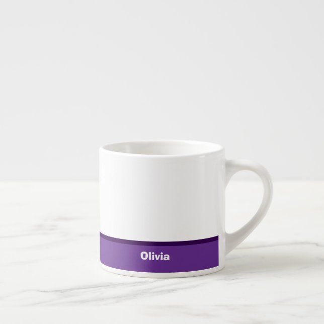 Minimalist Modern Stripe Name or Monogram Espresso Cup (Right)