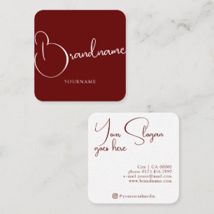Minimalist Modern Style 2 Coloured Simple Plain Square Business Card