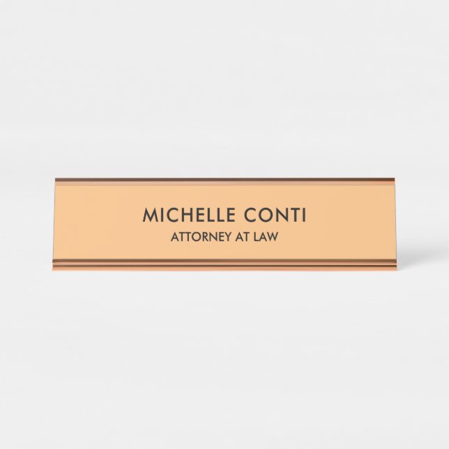 Minimalist Modern Stylish Professional Desk Name Plate (Front)