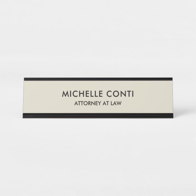 Minimalist Modern Stylish Professional  Desk Name Plate (Front)