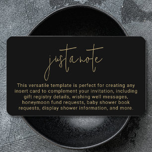 Minimalist Modern Stylish Simple Just A Note Enclosure Card