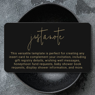 Minimalist Modern Stylish Simple Just A Note Enclosure Card
