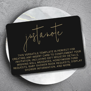 Minimalist Modern Stylish Simple Just A Note Enclosure Card