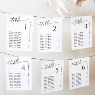 Minimalist Modern Table Number Seating Chart Cards