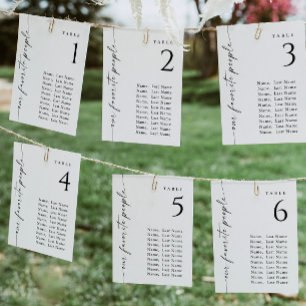 Minimalist Modern Table Number Seating Chart Cards