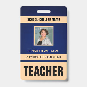Minimalist Modern Teacher ID Card Badge