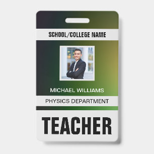 Minimalist Modern Teacher ID Card Badge