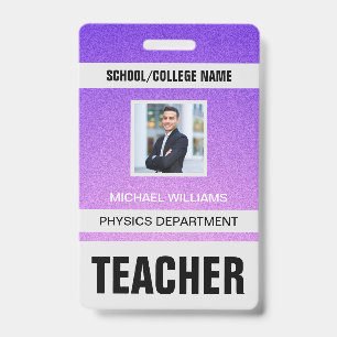 Minimalist Modern Teacher ID Card Badge
