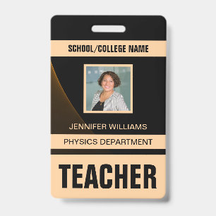 Minimalist Modern Teacher ID Card Badge