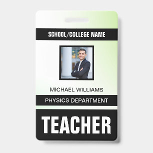 Minimalist Modern Teacher ID Card Badge